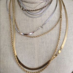 Chain necklace bundle of 9